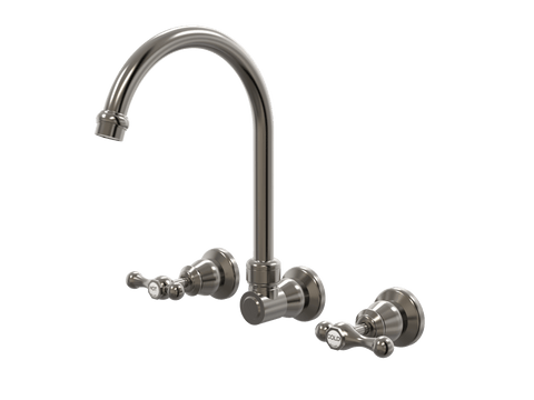 Tapware ParTaps Tudor Lever Sink Set Wall Swivel - Ceramic Disc Colour: Brushed Gunmetal Place & Palette