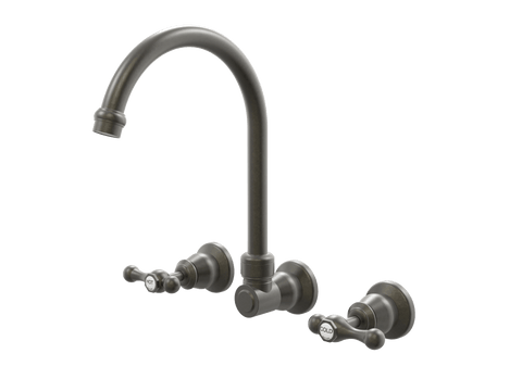 Tapware ParTaps Tudor Lever Sink Set Wall Swivel - Ceramic Disc Colour: Volcanic Grey Place & Palette