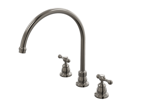 Tapware ParTaps Tudor Lever Sink Set XL Hob Swivel - Ceramic Disc Colour: Brushed Gunmetal Place & Palette