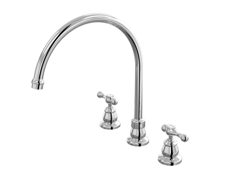 Tapware ParTaps Tudor Lever Sink Set XL Hob Swivel - Ceramic Disc Colour: Chrome Place & Palette