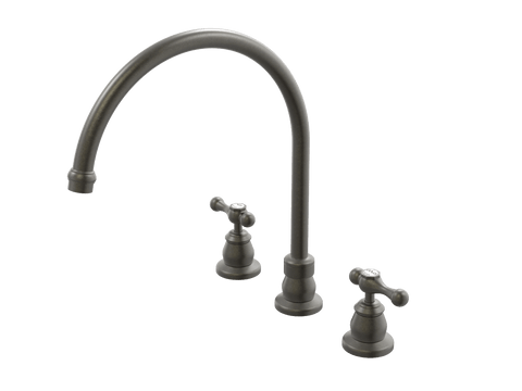 Tapware ParTaps Tudor Lever Sink Set XL Hob Swivel - Ceramic Disc Colour: Volcanic Grey Place & Palette