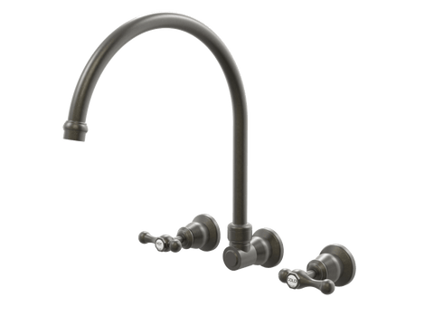 Tapware ParTaps Tudor Lever Sink Set XL Wall Swivel - Ceramic Disc Colour: Volcanic Grey Place & Palette