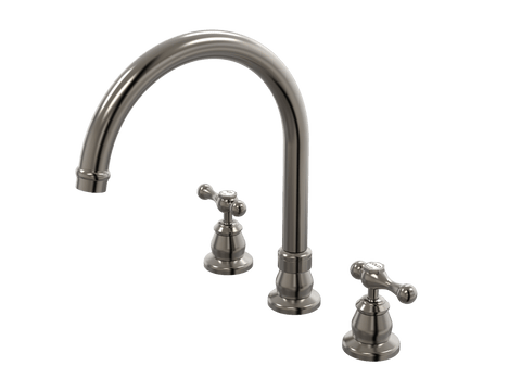 Tapware ParTaps Tudor Lever Spa Set Hob Swivel - Ceramic Disc Colour: Brushed Gunmetal Place & Palette
