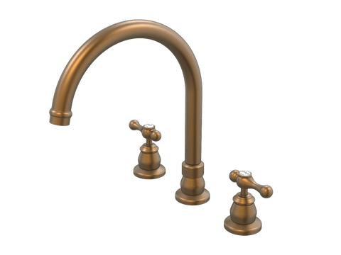Tapware ParTaps Tudor Lever Spa Set Hob Swivel - Ceramic Disc Colour: Burnished Place & Palette