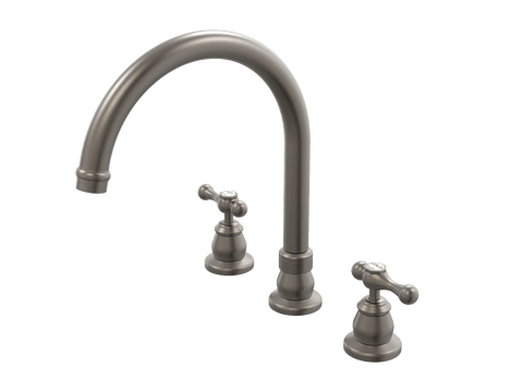 Tapware ParTaps Tudor Lever Spa Set Hob Swivel - Ceramic Disc Colour: Gunmetal Place & Palette