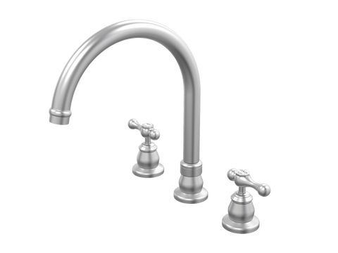 Tapware ParTaps Tudor Lever Spa Set Hob Swivel - Ceramic Disc Colour: Satin Pearl Place & Palette