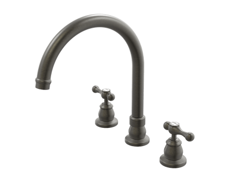 Tapware ParTaps Tudor Lever Spa Set Hob Swivel - Ceramic Disc Colour: Volcanic Grey Place & Palette