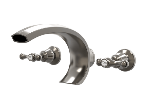 Tapware ParTaps Tudor Lever Spa Set Wall Deluxe - Ceramic Disc Colour: Brushed Gunmetal Place & Palette