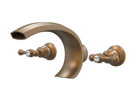 Tapware ParTaps Tudor Lever Spa Set Wall Deluxe - Ceramic Disc Colour: Burnished Place & Palette