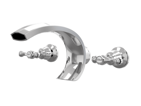 Tapware ParTaps Tudor Lever Spa Set Wall Deluxe - Ceramic Disc Colour: Chrome Place & Palette