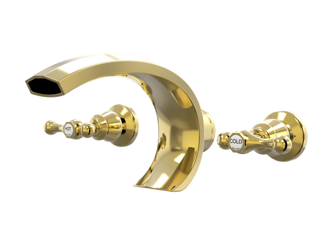 Tapware ParTaps Tudor Lever Spa Set Wall Deluxe - Ceramic Disc Colour: Gold Place & Palette