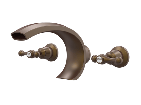 Tapware ParTaps Tudor Lever Spa Set Wall Deluxe - Ceramic Disc Colour: Native Brass Place & Palette