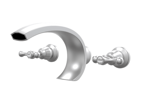 Tapware ParTaps Tudor Lever Spa Set Wall Deluxe - Ceramic Disc Colour: Satin Pearl Place & Palette