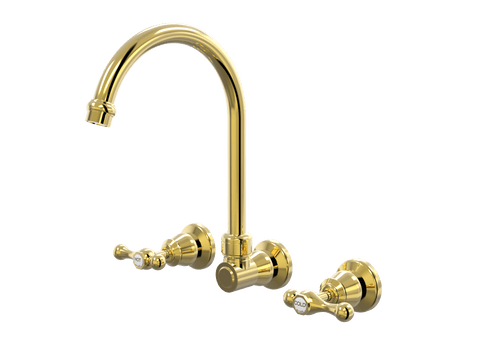 Tapware ParTaps Tudor Lever Spa Set Wall Swivel - Ceramic Disc Colour: Gold Place & Palette