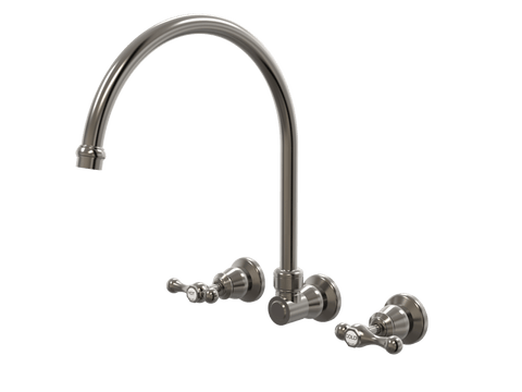 Tapware ParTaps Tudor Lever Spa Set XL Wall Swivel - Ceramic Disc Colour: Brushed Gunmetal Place & Palette