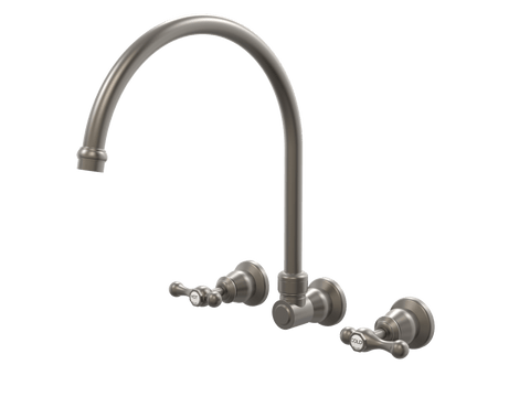 Tapware ParTaps Tudor Lever Spa Set XL Wall Swivel - Ceramic Disc Colour: Gunmetal Place & Palette