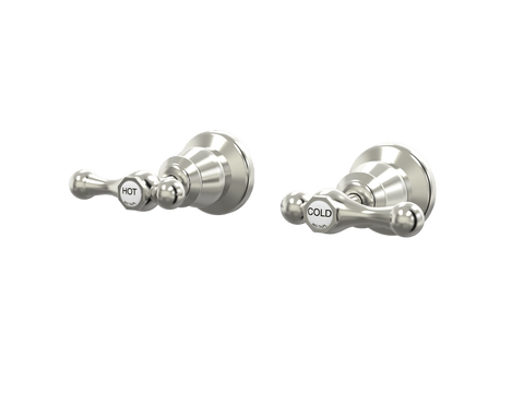 Tapware ParTaps Tudor Lever Top Assemblies Wall Pair - Ceramic Disc Colour: Brushed Nickel Place & Palette