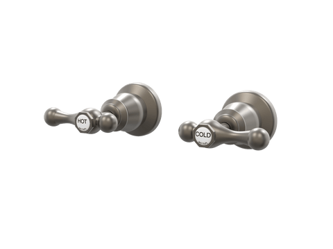 Tapware ParTaps Tudor Lever Top Assemblies Wall Pair - Ceramic Disc Colour: Gunmetal Place & Palette