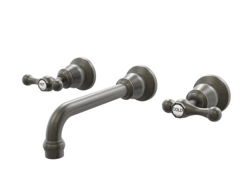 Tapware ParTaps Tudor Lever Wall Basin Set - Ceramic Disc Colour: Volcanic Grey Place & Palette
