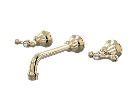Tapware ParTaps Tudor Lever Wall Bath Set - 160mm - Ceramic Disc Colour: Brass Gold Place & Palette