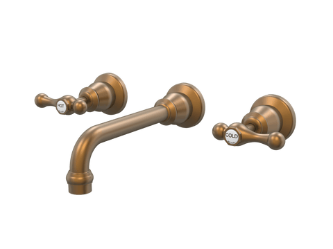 Tapware ParTaps Tudor Lever Wall Bath Set - 160mm - Ceramic Disc Colour: Burnished Place & Palette
