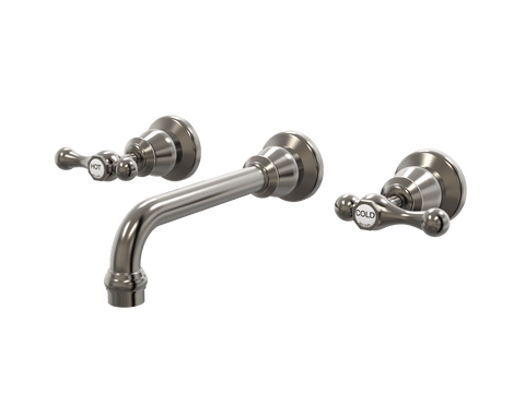 Tapware ParTaps Tudor Lever Wall Bath Set - 200mm - Ceramic Disc Colour: Brushed Gunmetal Place & Palette