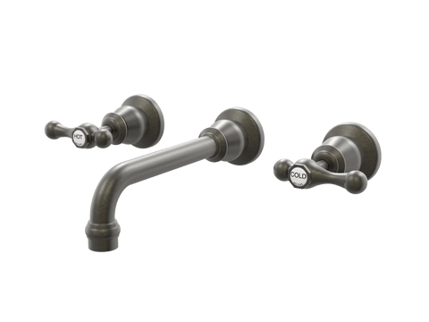 Tapware ParTaps Tudor Lever Wall Bath Set - 200mm - Ceramic Disc Colour: Volcanic Grey Place & Palette