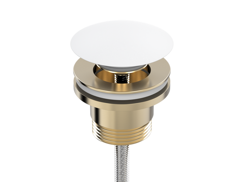 Accessories ParTaps Universal Waste 32mm Split Colour: Brushed Brass Gold Style: With Ceramic Mushroom Pop-Up Place & Palette