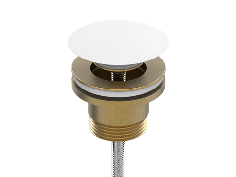 Accessories ParTaps Universal Waste 32mm Split Colour: Rumbled Brass Style: With Ceramic Mushroom Pop-Up Place & Palette
