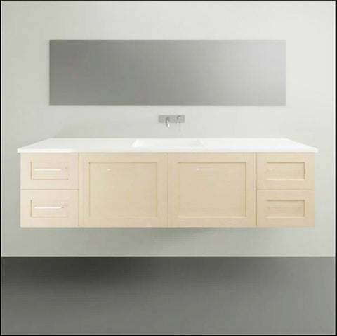 Vanities Timberline Victoria Wall Hung Vanity with Silksurface Top & White Gloss Above Counter Basin Size: L 1800mm Centre Bowl Place & Palette