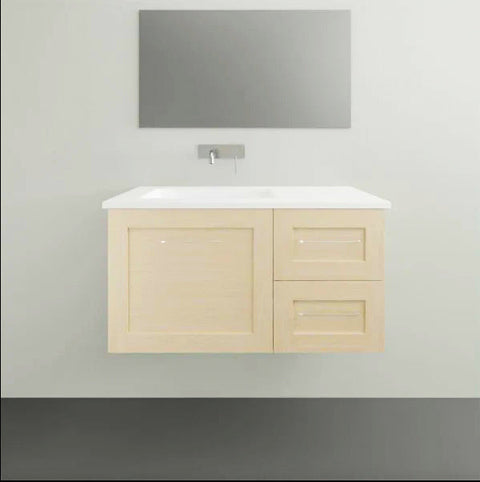 Vanities Timberline Victoria Wall Hung Vanity with Silksurface Top & White Gloss Above Counter Basin Size: L 900mm Centre Bowl Place & Palette