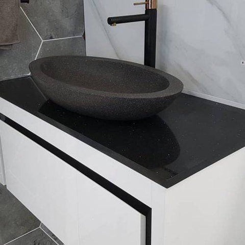 Basins Pietra Bianca Vivian Basin Colour: Malibu Solid Place & Palette