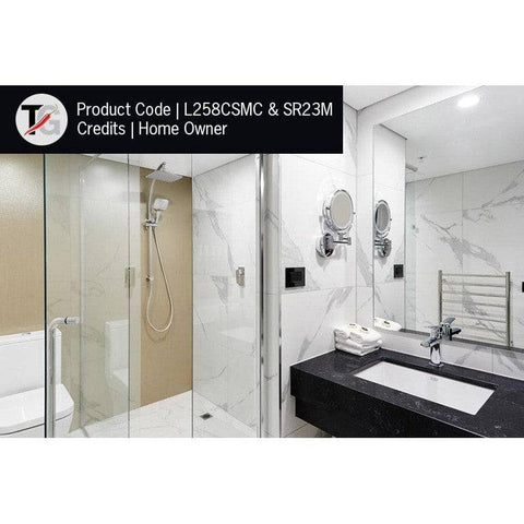 Mirrors Thermogroup Wall-Mounted Magnification Mirror with Light Colour: Chrome Size: 3x Magnification Wiring: Concealed Wiring + Cool White Place & Palette