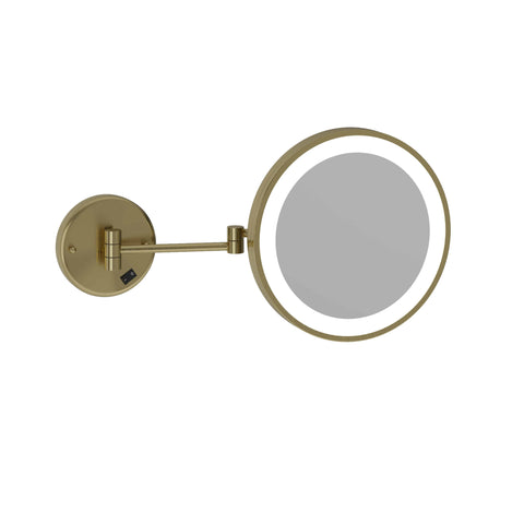 Mirrors Thermogroup Wall-Mounted Magnification Mirror with Light Colour: Brushed Brass Size: 3x Magnification Wiring: Concealed Wiring Place & Palette
