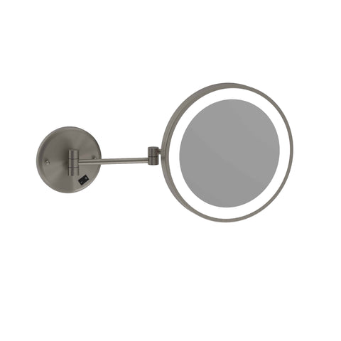 Mirrors Thermogroup Wall-Mounted Magnification Mirror with Light Colour: Brushed Nickel Size: 3x Magnification Wiring: Concealed Wiring Place & Palette