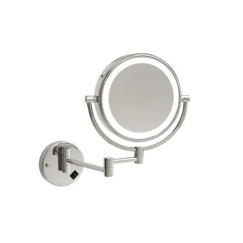 Mirrors Thermogroup Wall-Mounted Magnification Mirror with Light Colour: Chrome Size: 1 & 8x Magnification Wiring: Exposed Wiring + Cool White Place & Palette