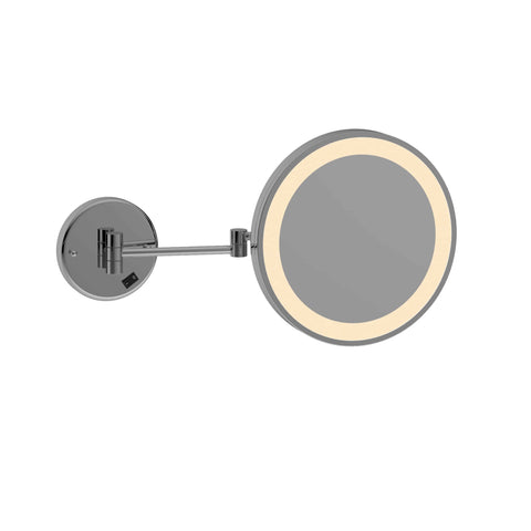 Mirrors Thermogroup Wall-Mounted Magnification Mirror with Light Colour: Chrome Size: 3x Magnification Wiring: Concealed Wiring + Warm White Place & Palette