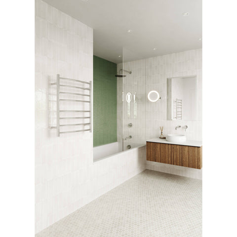 Mirrors Thermogroup Wall-Mounted Magnification Mirror with Light Colour: Chrome Size: 3x Magnification Wiring: Concealed Wiring + Cool White Place & Palette