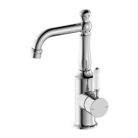 Tapware Nero York Basin Mixer With White Porcelain Lever Colour: Chrome Place & Palette