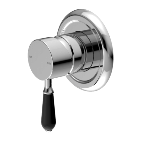 Showers Nero York Shower Mixer With Black Porcelain Lever Colour: Chrome Place & Palette