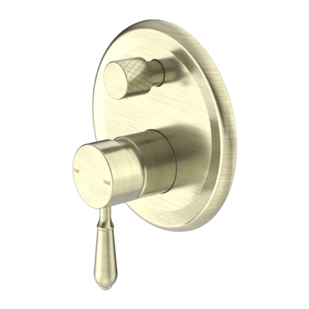 Showers Nero York Shower Mixer With Divertor With Metal Lever Colour: Aged Brass Place & Palette