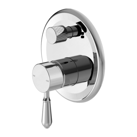 Showers Nero York Shower Mixer With Divertor With Metal Lever Colour: Chrome Place & Palette