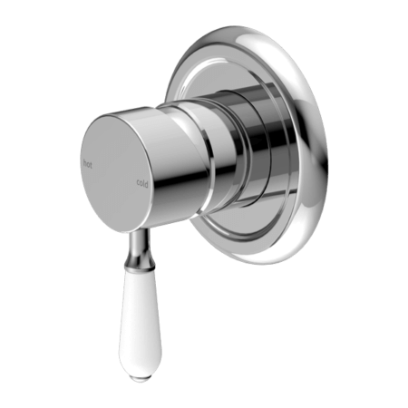Showers Nero York Shower Mixer With White Porcelain Lever Colour: Chrome Place & Palette