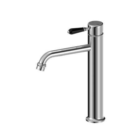 Tapware Nero York Straight Tall Basin Mixer With Black Porcelain Lever Colour: Chrome Place & Palette