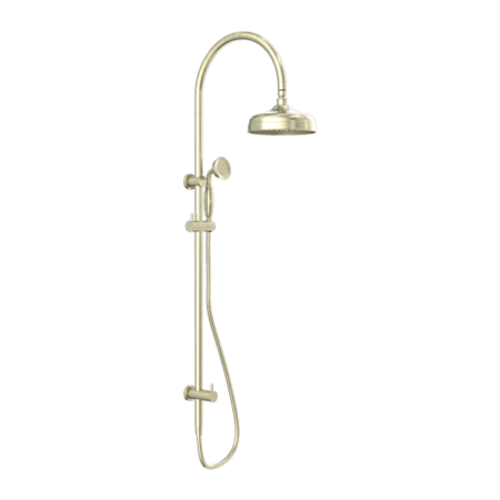 Showers Nero York Twin Shower With Metal Hand Shower Colour: Aged Brass Place & Palette