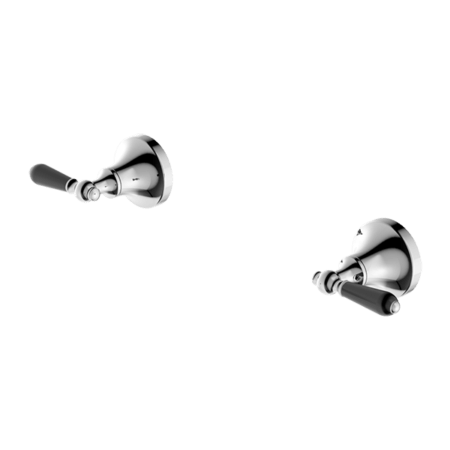 Tapware Nero York Wall Top Assemblies With Black Porcelain Lever Colour: Chrome Place & Palette