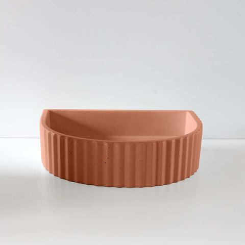 Basins Sticks & Stone Co Concrete Half Moon Ribbed Basin Colour: Barossa Place & Palette