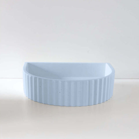 Basins Sticks & Stone Co Concrete Half Moon Ribbed Basin Colour: Bondi Place & Palette