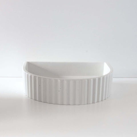 Basins Sticks & Stone Co Concrete Half Moon Ribbed Basin Colour: Whitehaven Place & Palette
