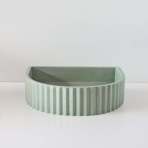 Basins Sticks & Stone Co Concrete Half Moon Ribbed Basin Colour: Maleny Place & Palette